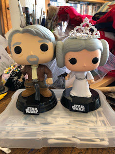 Star Wars funko pops wedding toppers Carrie and Allen Gresick